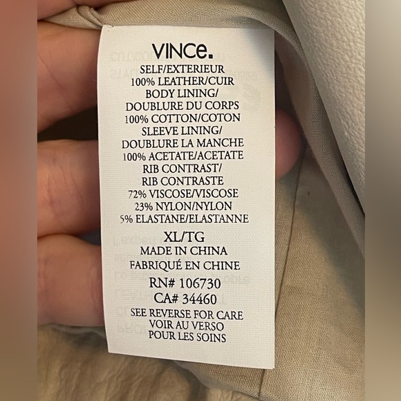 Vince draped leather jacket in stone XL - Picture 7 of 8